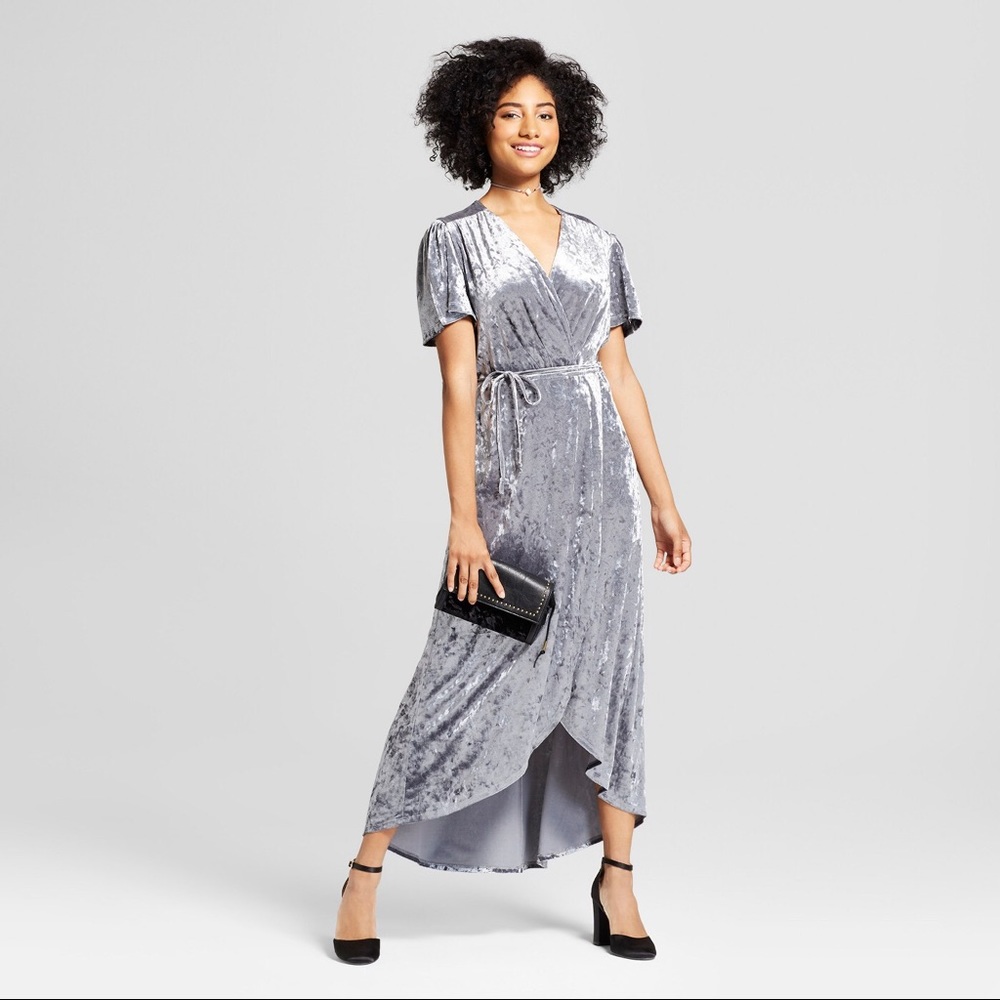 Velvet Wrap Dress - Beautiful Silver Blue ✨